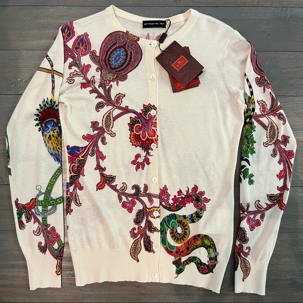 ETRO Silk/ Cashmere Cardigan